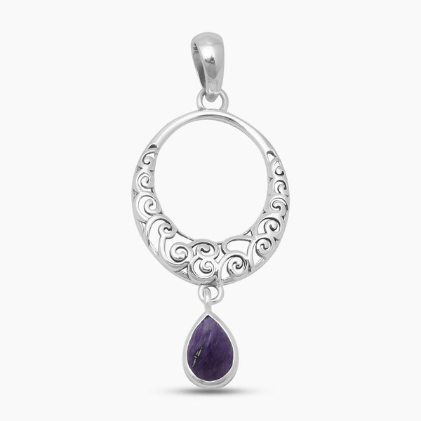 925 Sterling Silver Charoite Pendants