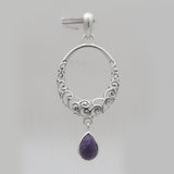 925 Sterling Silver Charoite Pendants