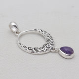 925 Sterling Silver Charoite Pendants
