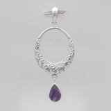 925 Sterling Silver Charoite Pendants