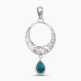 Blue Copper Turquoise Silver Pendants