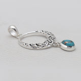 Blue Copper Turquoise Silver Pendants