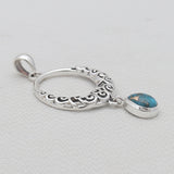 Blue Copper Turquoise Silver Pendants