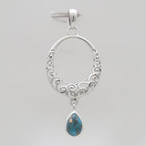Blue Copper Turquoise Silver Pendants