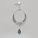 Blue Copper Turquoise Silver Pendants