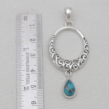 Blue Copper Turquoise Silver Pendants