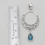 Blue Copper Turquoise Silver Pendants