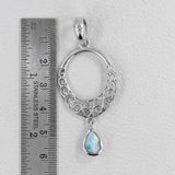 Rainbow Moonstone Silver Pendants