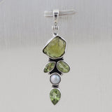 Natural Peridot Silver Pendant