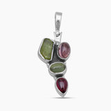 Natural Peridot Silver Pendants