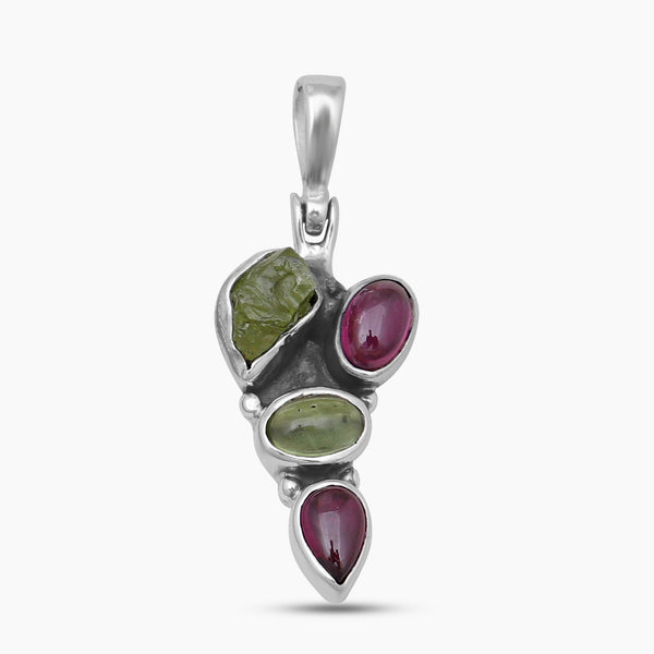 Natural Peridot Silver Pendants