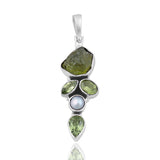 Natural Peridot Silver Pendant