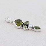 Natural Peridot Silver Pendant