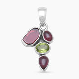 Garnet & Peridot Silver Pendants