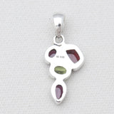 Garnet & Peridot Silver Pendants