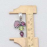 Garnet & Peridot Silver Pendants