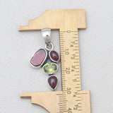 Garnet & Peridot Silver Pendants