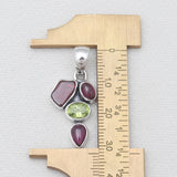 Garnet & Peridot Silver Pendants