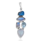 Rainbow Moonstone Silver Pendant