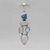 Rainbow Moonstone Silver Pendants