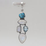 Rainbow Moonstone Silver Pendants