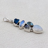 Rainbow Moonstone Silver Pendant