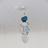 Rainbow Moonstone Silver Pendant