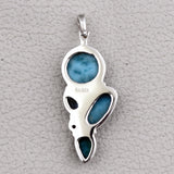 Natural Larimar Silver Pendant