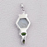 Natural Abalone Shell Gemstone 925 Sterling Silver Designer Pendant