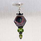 Natural Abalone Shell Gemstone 925 Sterling Silver Designer Pendant