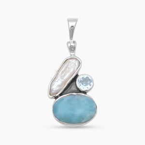 Larimar Silver Pendants