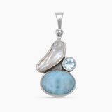 Larimar Silver Pendants