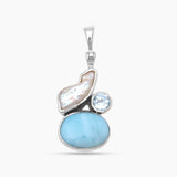 Larimar Silver Pendants