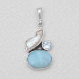 Larimar Silver Pendants