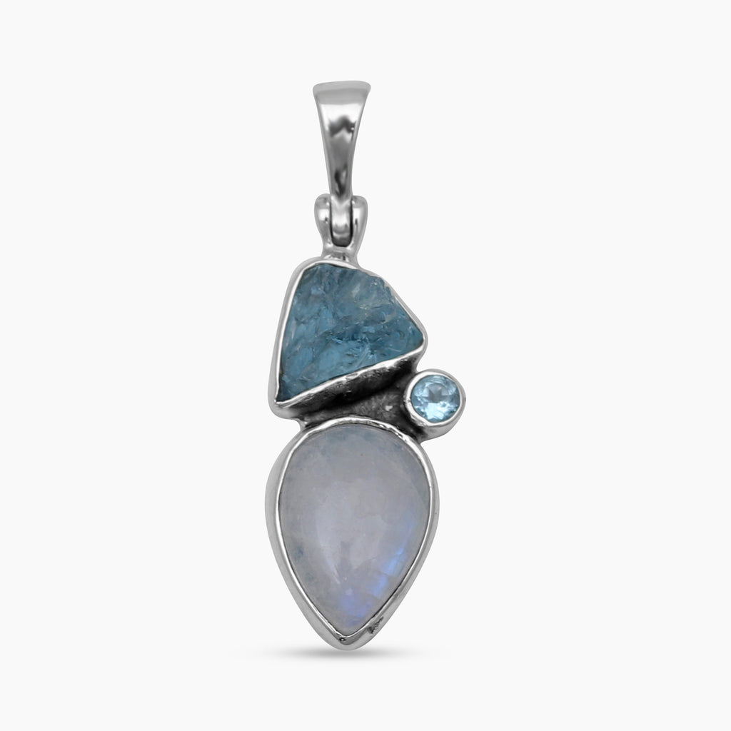 Aquamarine Silver Pendants