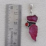 Natural Ruby Designer Pendant In 925 Sterling Silver