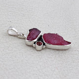 Natural Ruby Designer Pendant In 925 Sterling Silver