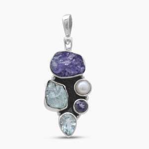 Multi Stone Silver Pendants