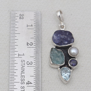 Multi Stone Silver Pendants
