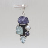Multi Stone Silver Pendants