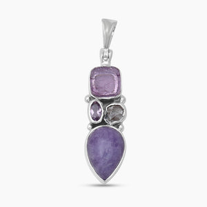 Hackmanite Amethyst Silver Pendants