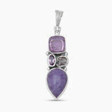 Hackmanite Amethyst Silver Pendants