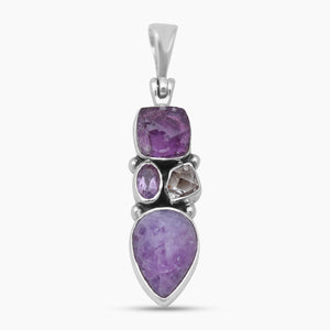 Hackmanite Amethyst Silver Pendants
