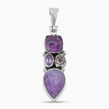 Hackmanite Amethyst Silver Pendants