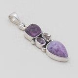 Hackmanite Amethyst Silver Pendants