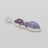 Hackmanite Amethyst Silver Pendants