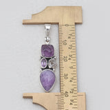 Hackmanite Amethyst Silver Pendants