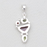 Garnet & Peridot Silver Pendants