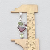 Garnet & Peridot Silver Pendants