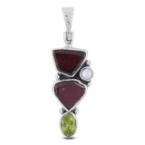 925 Silver Natural Garnet Pendant